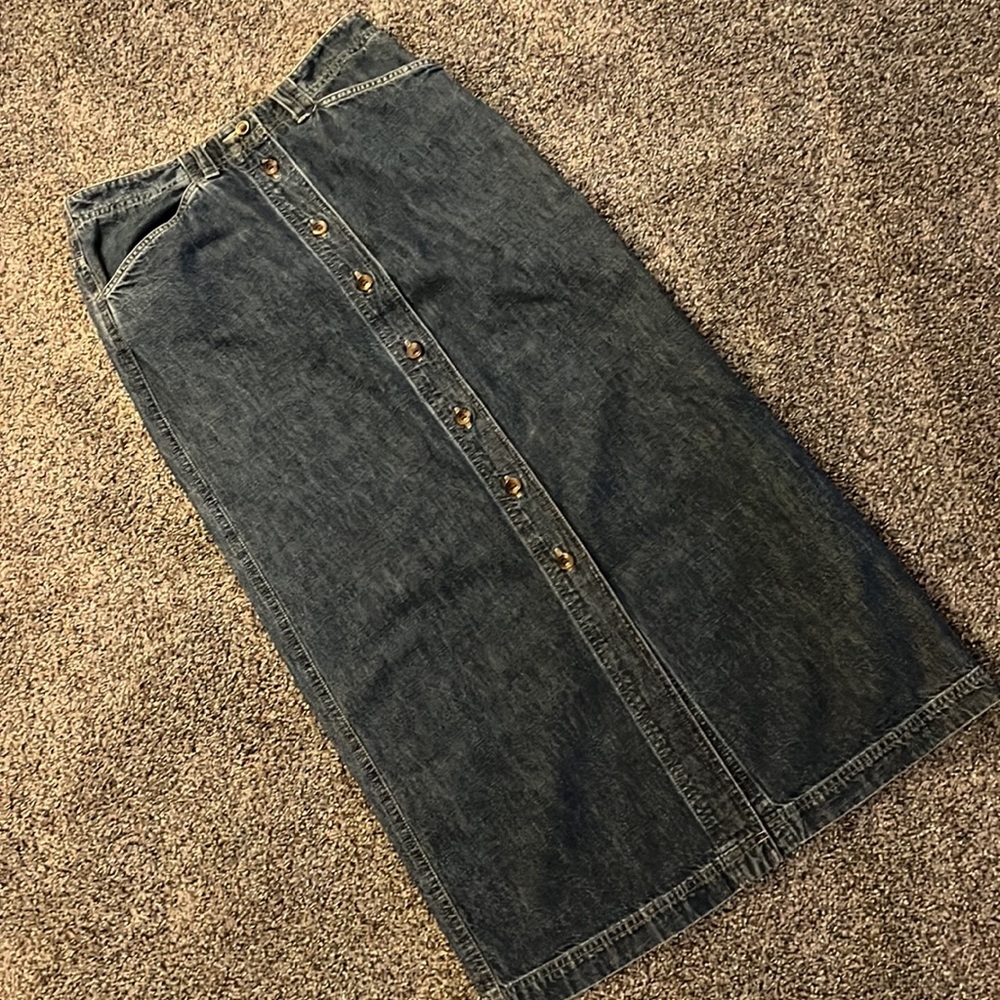 Jones Sport Maxi Denim Jean Skirt with pockets EUC size 6